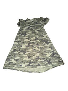 Old Navy Girls Camouflage Short Sleeve T-Shirt Dress-Green-12-GUC